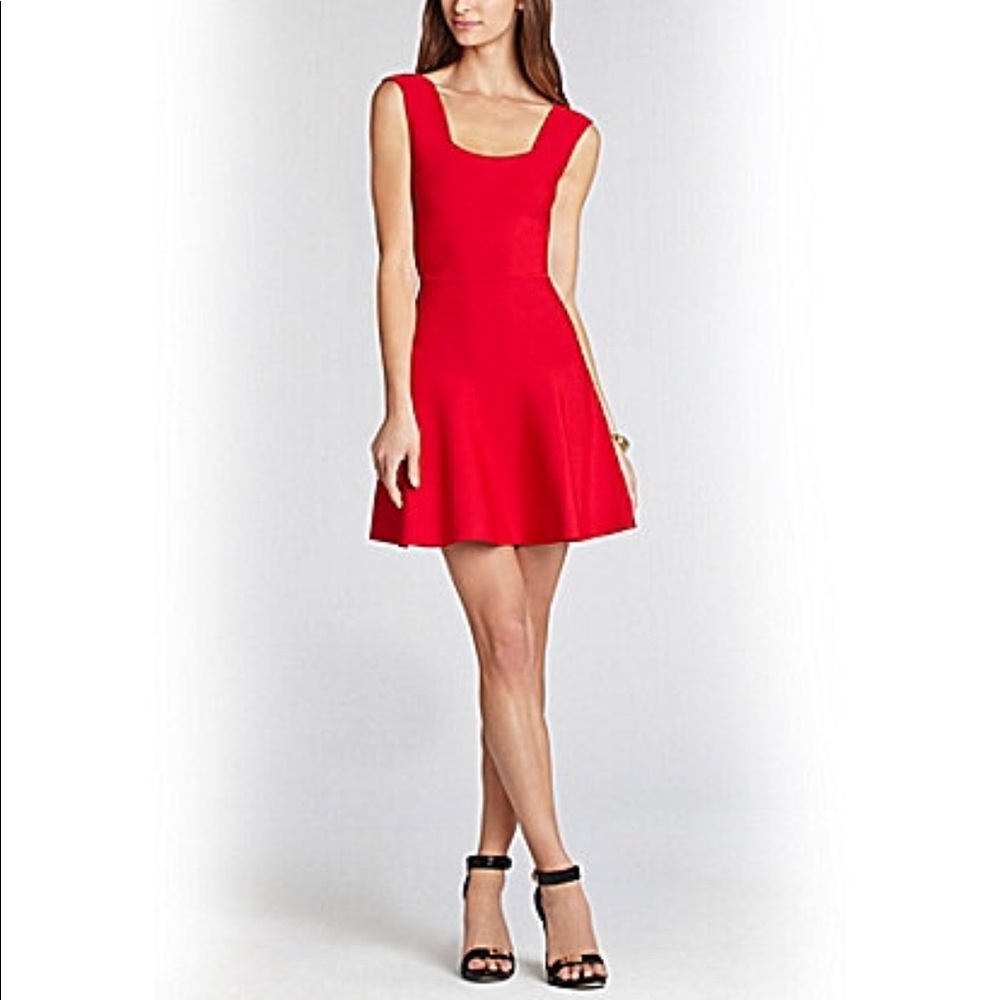 BCBG Maxazria Red Fit and Flare Dress